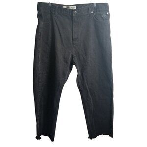 Harley Davidson Men's Raw Hem Black Biker Jeans Sz 42